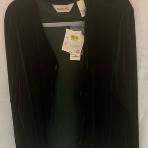 NWT! Forrest green velvet long sleeve cardigan from Béchamel